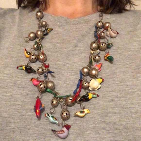 Vintage Jewelry Vintage Paper Mache Charm Necklace